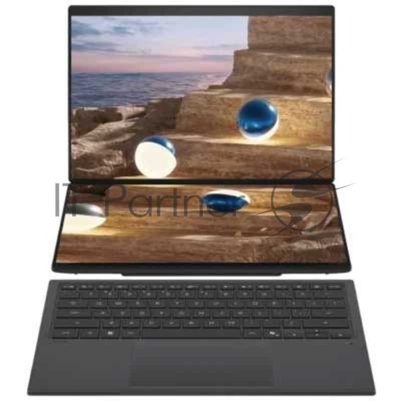 Ноутбук Asus ZenBook Duo UX8407AA-SN279X Core Ultra 9 386H 32Gb SSD1Tb Intel Graphics 14 OLED Touch 3K (2880x1800) Windows 11 Pro dk.grey WiFi BT Cam (90NB16V1-M00F80)