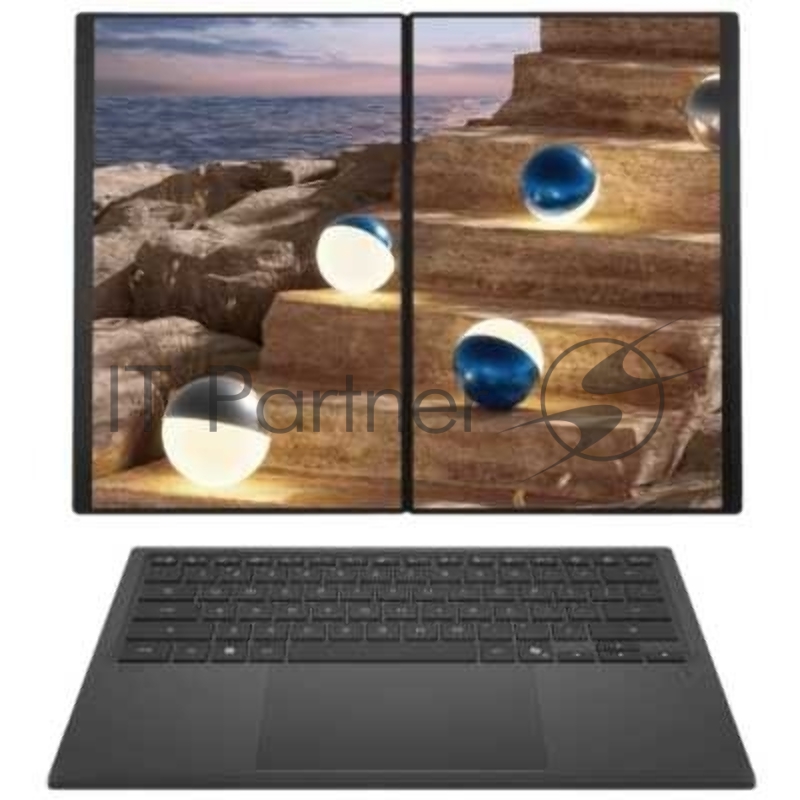 Ноутбук Asus ZenBook Duo UX8407AA-SN279X Core Ultra 9 386H 32Gb SSD1Tb Intel Graphics 14 OLED Touch 3K (2880x1800) Windows 11 Pro dk.grey WiFi BT Cam (90NB16V1-M00F80)