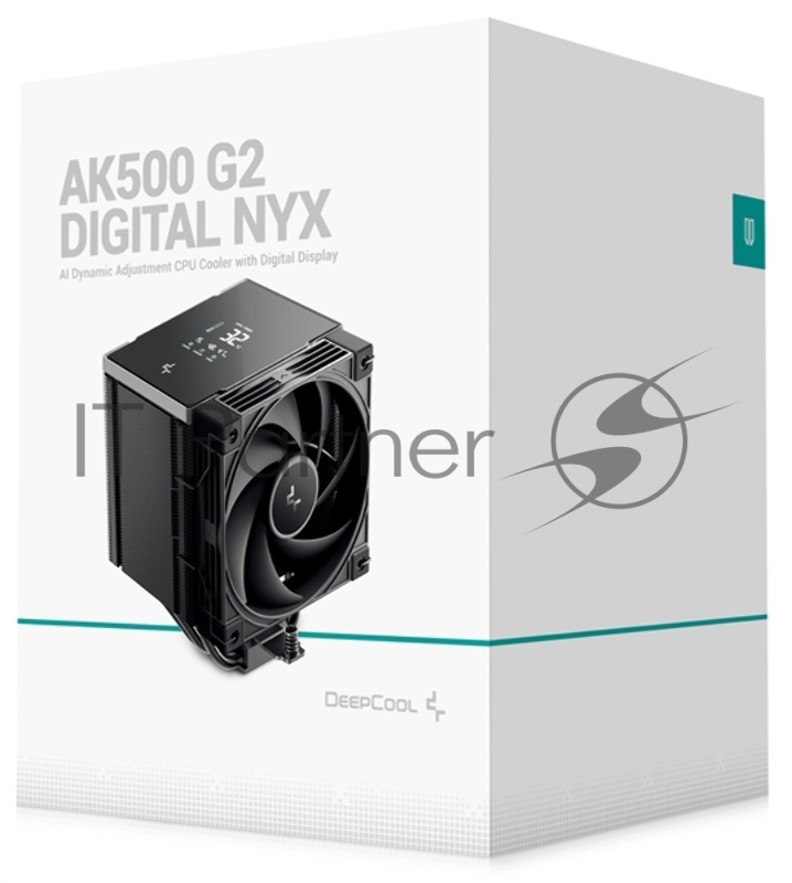 Кулер для процессора DEEPCOOL AK500 G2 DIGITAL NYX LGA1851/1700/1200/115X/AM5/AM4 (9шт/кор, TDP 240W, PWM, Fan 120мм, 5 тепл. Трубок, Copper Base, черный) RET (R-AK500G2-BKNNMN-GJD-1)
