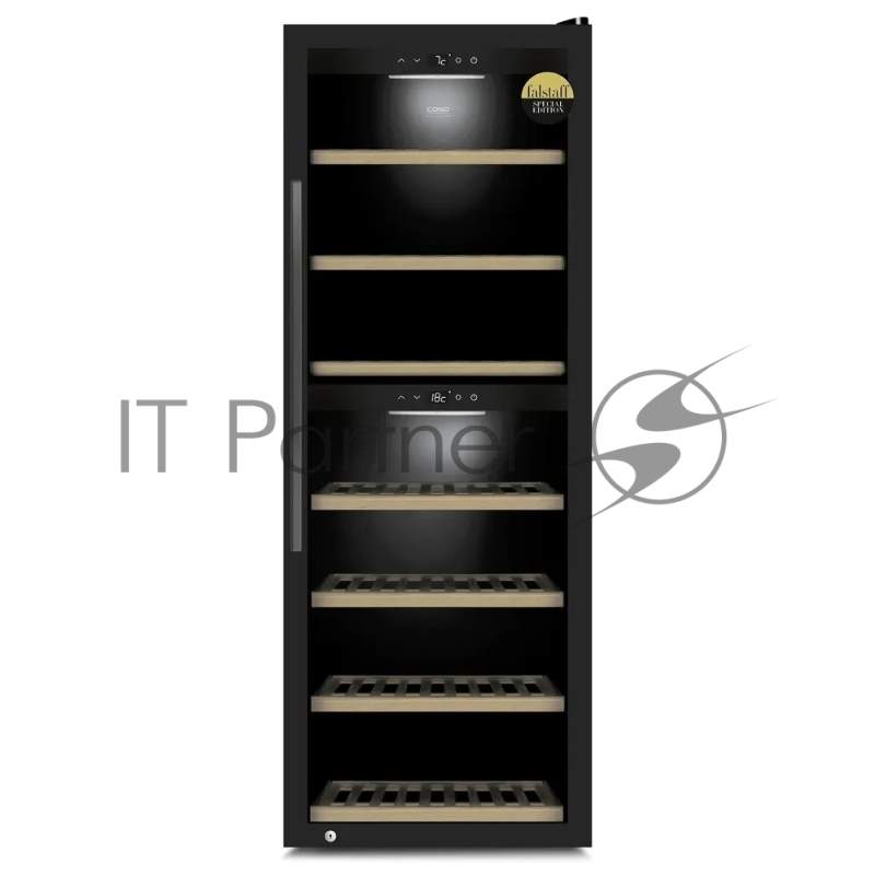 Винный шкаф CASO WineExclusive 126 Smart черный, 291 л, 2 отсека, 126 бут., класс G