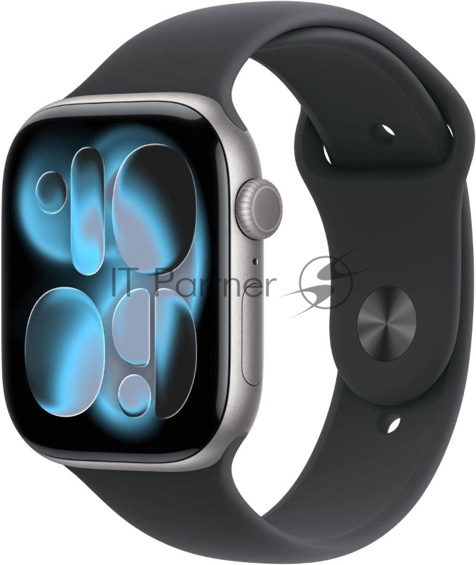 Смарт-часы Apple Watch Series 11 A3333 46мм корп.серый космос Sport Band рем.черный разм.брасл.:M/L (MEV44AF/A)