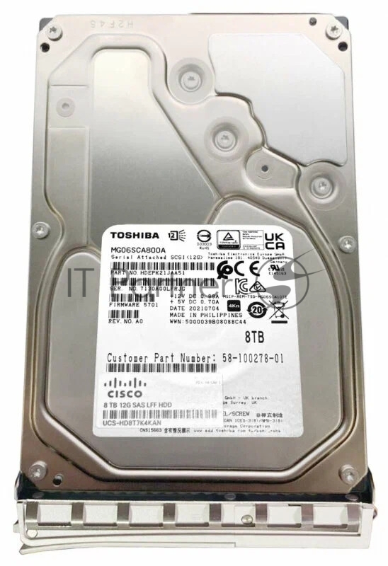 Жесткий диск HDD Toshiba SAS 8Tb 12Gb/s 7200 256Mb 1 year warranty