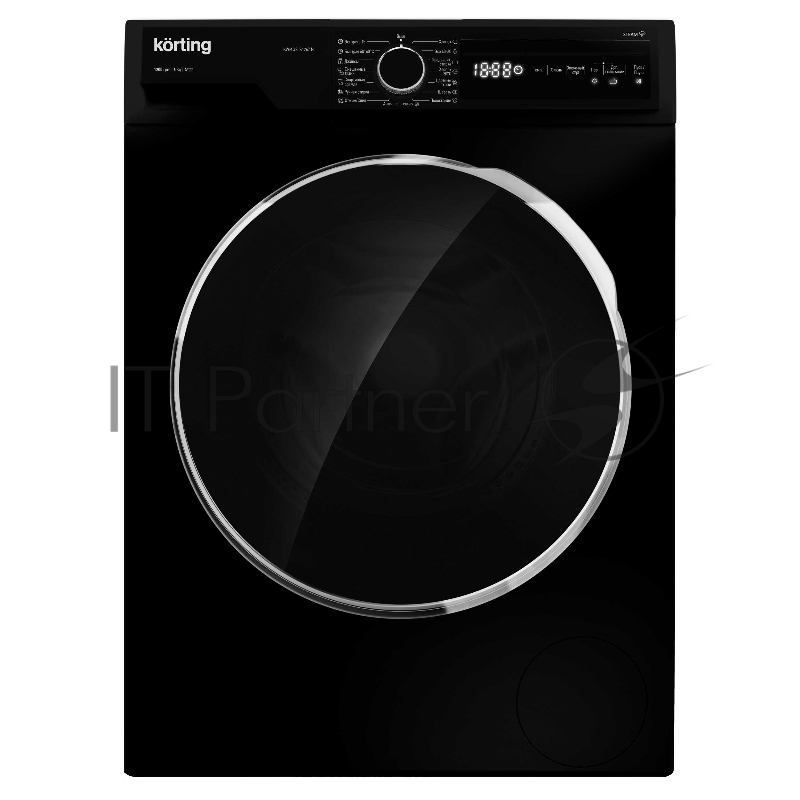 Стиральная машина с паром Korting KWM 42LS1267 N черная, загрузка фронтальная 6кг, 1200 об/мин., класс: A+++