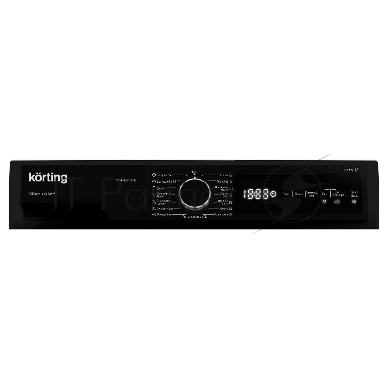 Стиральная машина с паром Korting KWM 42LS1267 N черная, загрузка фронтальная 6кг, 1200 об/мин., класс: A+++