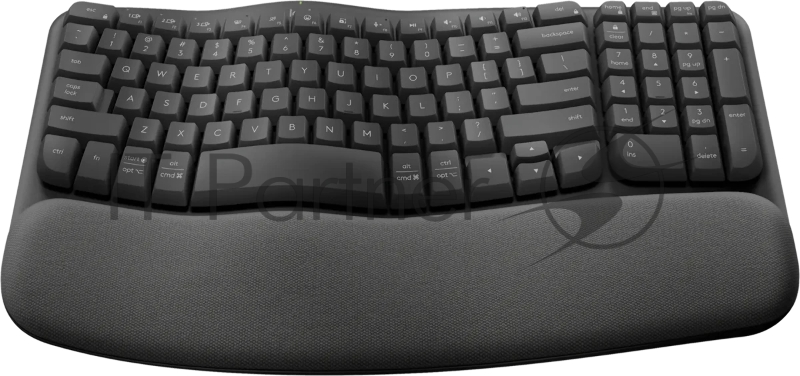 Клавиатура Logitech Wave Keys графитовый USB беспроводная BT/Radio slim Ergo LED (подставка для запястий) (920-012319)