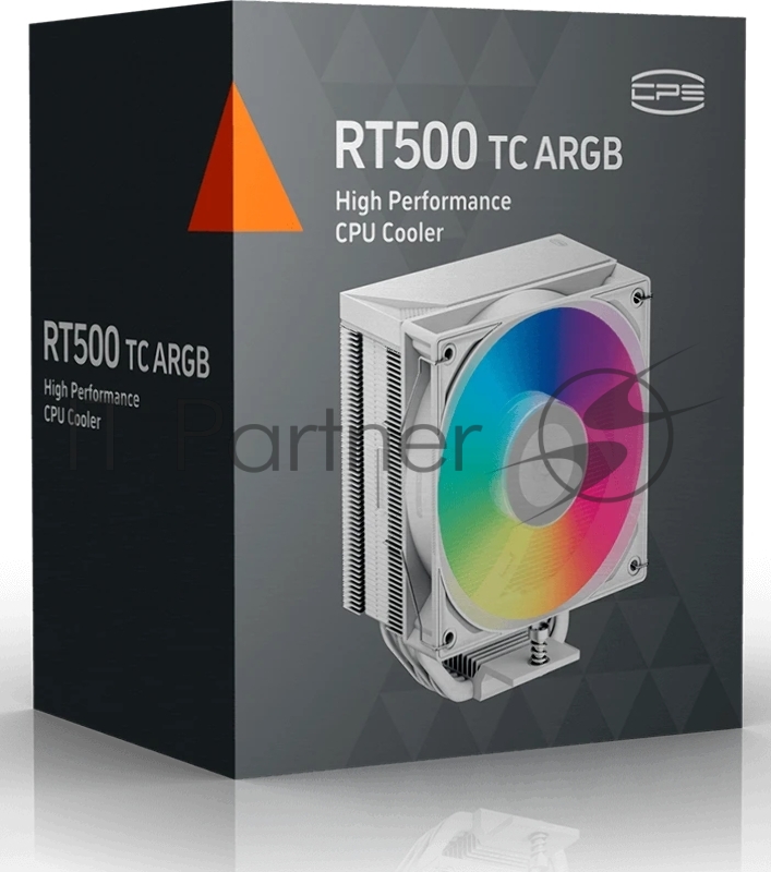 Кулер для процессора CPU Cooler PCCooler RT500 TC ARGB WH (245W, 4-pin PWM, 152mm, Al/Cu, 5x6mm, ARGB, 1x120mm, 73.32CFM, 34.9dBA, 2200RPM, S: 1851/1700/1200/115X, AM5/AM4, white)