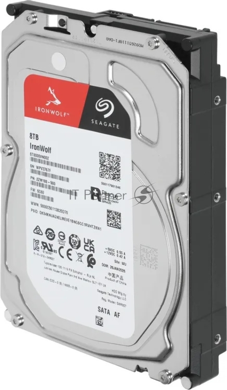 Жесткий диск Seagate SATA-III 8TB ST8000VN002 NAS Ironwolf 512E (5400rpm) 256Mb 3.5
