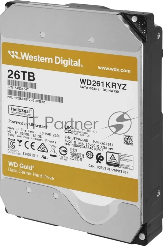 Жесткий диск WD SATA-III 26TB WD261KRYZ Server Gold 512E (7200rpm) 512Mb 3.5