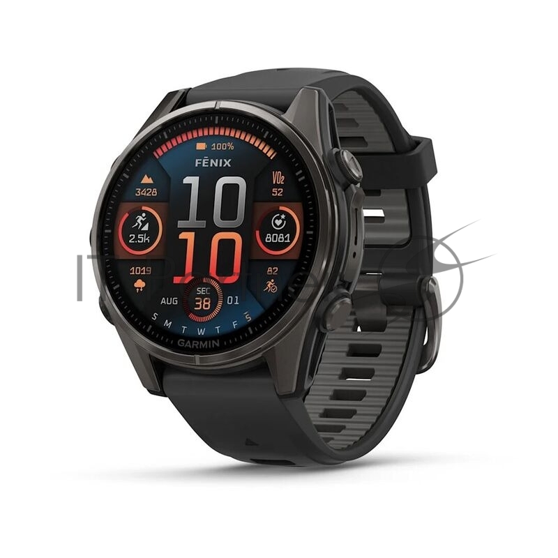 Умные часы Garmin Fenix 8, 1.3 AMOLED, 4G, Wi-Fi, Bluetooth, NFC, WR100, черный