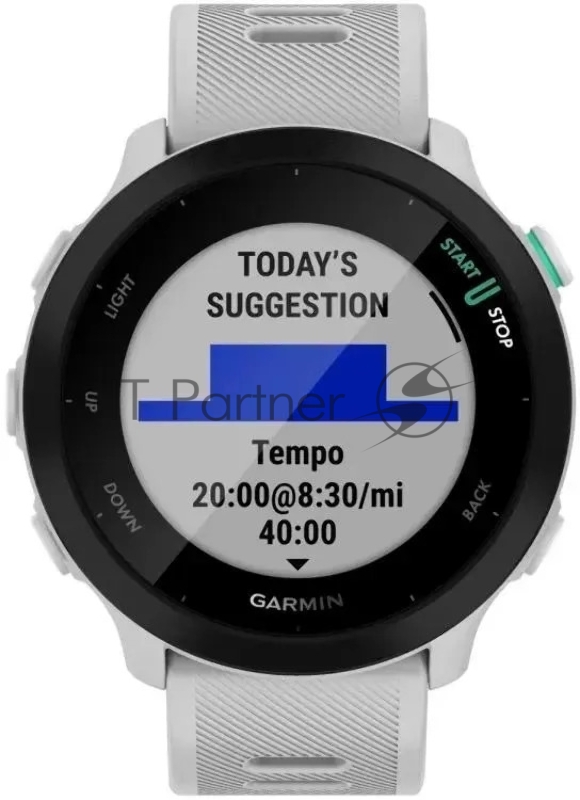 Умные часы Garmin Forerunner 55, 1.04 TFT (TN), 5G, Wi-Fi, Bluetooth, IP68, белый