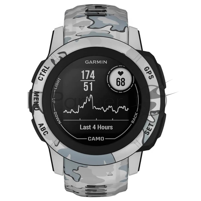 Умные часы Garmin Instinct 2S Camo Edition, 1.1 MIP, Bluetooth, ANT+, 10 ATM, черный / серый / камуфляж
