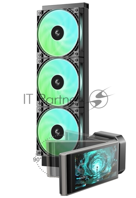 Система водяного охлаждения Deepcool LT360 Vision ARGB Soc-AM5/AM4/1200/1700/1851 черный 4-pin 33.66dB Al LCD 350W 1768gr Ret (R-LT360VISION-BKAMMC-G-1)