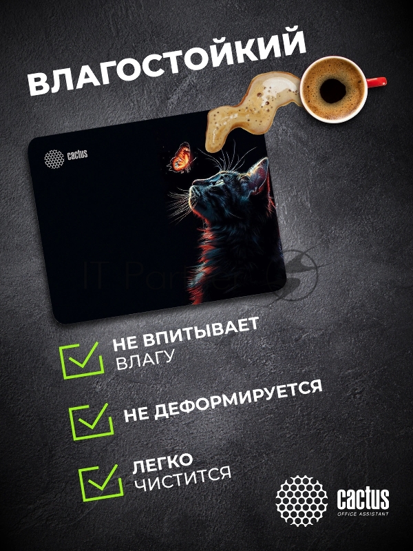 Коврик для мыши Cactus Night Cat 220x180x2мм (CS-MPC-P12XS)