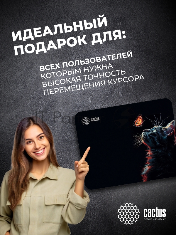 Коврик для мыши Cactus Night Cat 220x180x2мм (CS-MPC-P12XS)