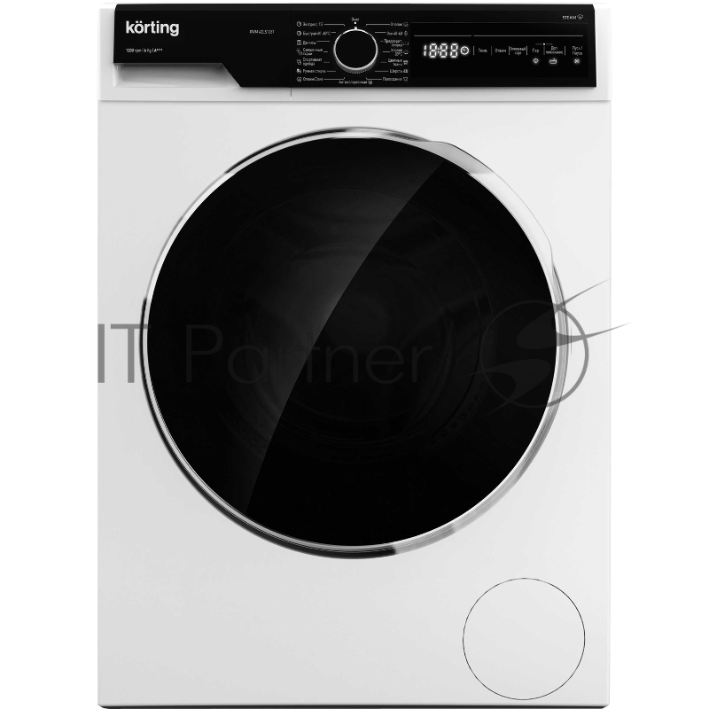Стиральная машина с паром Korting KWM 42LS1267 белая, загрузка фронтальная 6кг, 1200 об/мин., класс: A+++