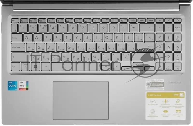 Ноутбук 15.6 IPS FHD ASUS X1502VA-BQ490 серебристый (Core i7 13620H/16Gb/512Gb SSD/VGA int/noOS) ((90NB10T2-M01FP0))