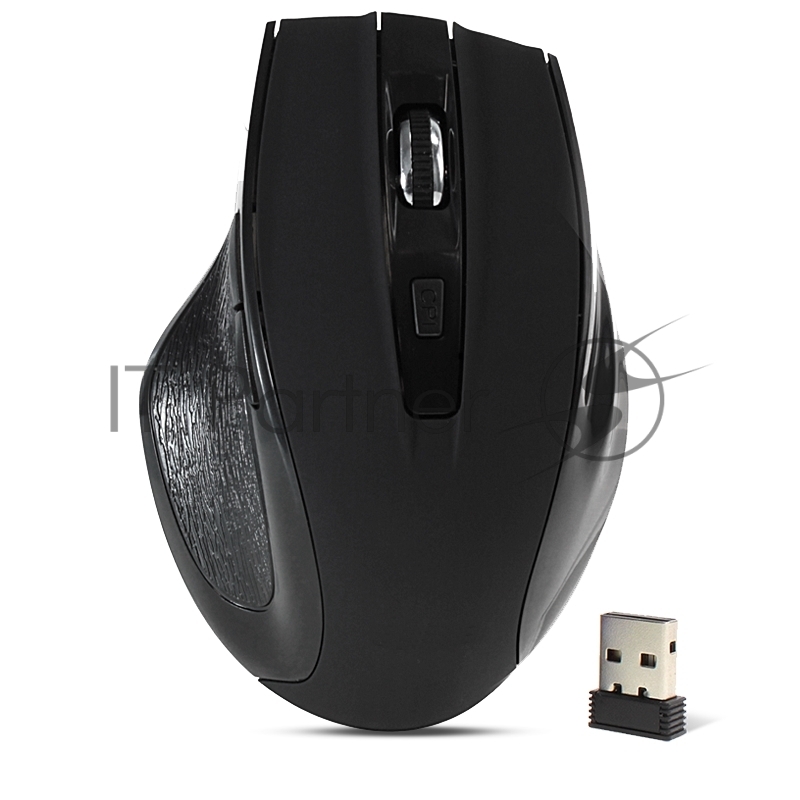 Мышь беспроводная Crown CMM-935W черный, 1600 dpi, радиоканал, USB, кнопки - 6