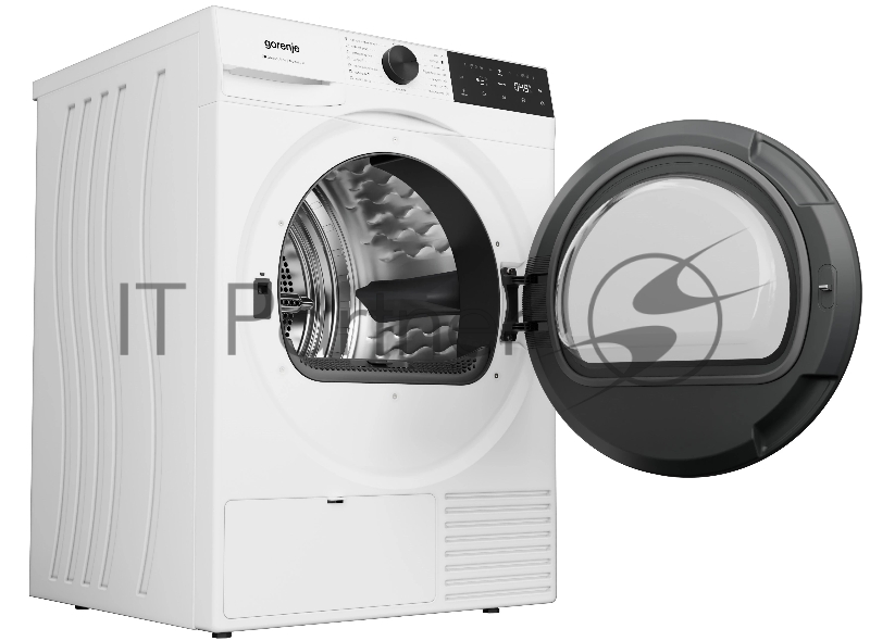 Сушильная машина Gorenje DG48D, отдельностоящая, ВхШхГ 850х600х625 мм, загрузка 8 кг, 15 программ, конденсационная сушка с тепловым насосом, поворотное/сенсорное управление, цифровой дисплей, Wi-Fi, датчик влажности белья, функция TwinAir, половинная