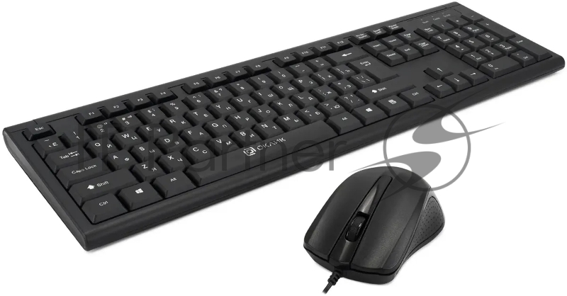 Комплект клавиатура+мышь Oklick 600M проводной, USB, 1200 DPI, чёрный