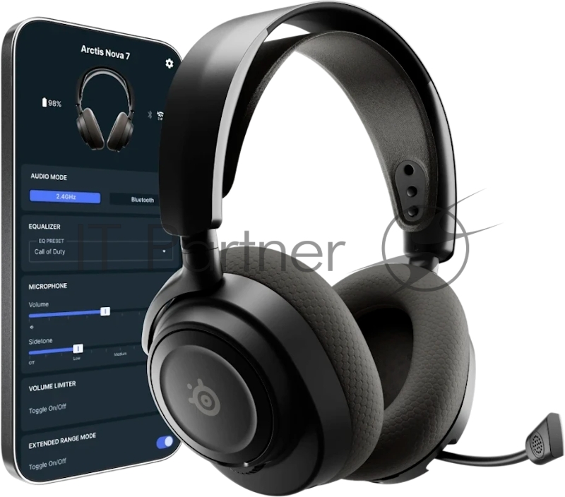 Наушники с микрофоном Steelseries Arctis Nova 7 Gen 2 черный мониторные BT оголовье (61730)