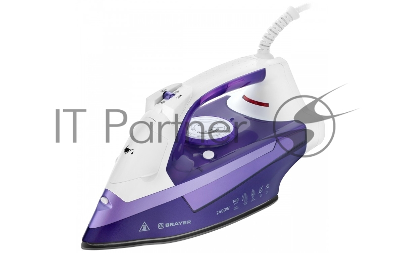 Утюг BRAYER BR4004 фиолетовый/белый, 2400 Вт, 25 г/мин, 140 г/мин, 280 мл