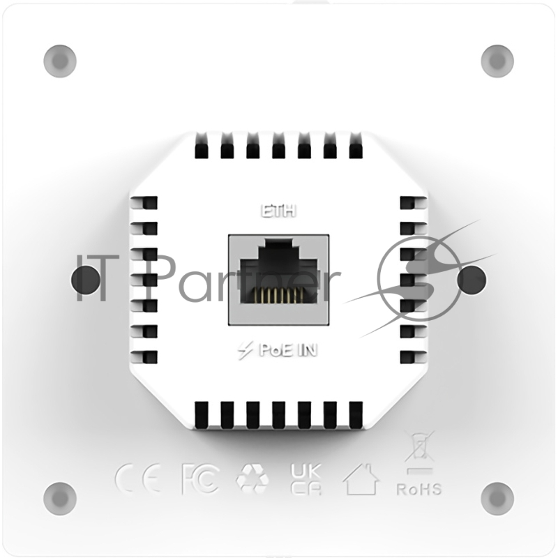 Точка доступа AC1200 Dual Band Gigabit Wall Plate Access Point, 867Mbps at 5GHz + 300Mbps at 2.4GHz, 1 x Gigabit PoE-IN Port, 802.3af / at, 1 x Gigabit RJ45 ports, Cudy Mesh Support