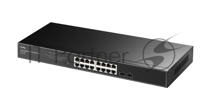 Коммутатор 16-Port Gigabit Light Managed Switch, 16 Gigabit RJ45 Ports, 2 Gigabit SFP ports, VLAN/Extend working mode DIP switch, Local management via Web GUI, support STP/RSTP, 802.1ab LLDP, Loop Detection, QoS, VLAN, SNMP, IGMP Snooping, DHCP Snoop