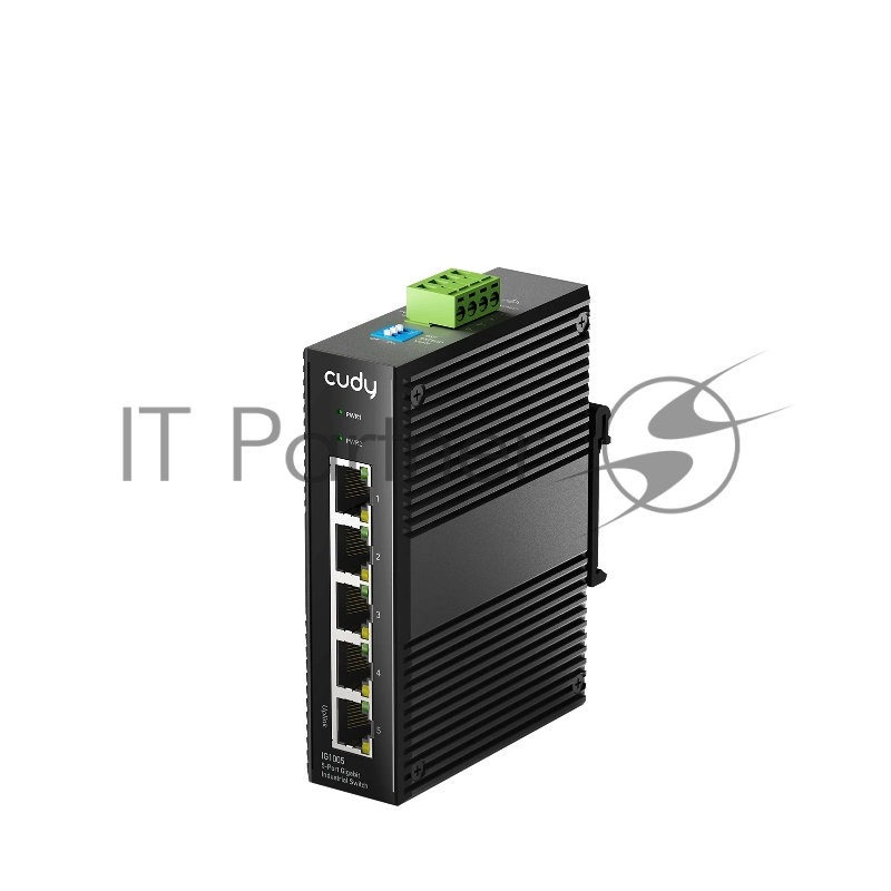 Промышленный коммутатор 5-Port Aluminum Industrial Switch, 1000Mbps 5-Port RJ45, Din-rail design, Power supply: DC 9.6~57V work temperature:-40 °C-75°C, Power Adapter Not Included