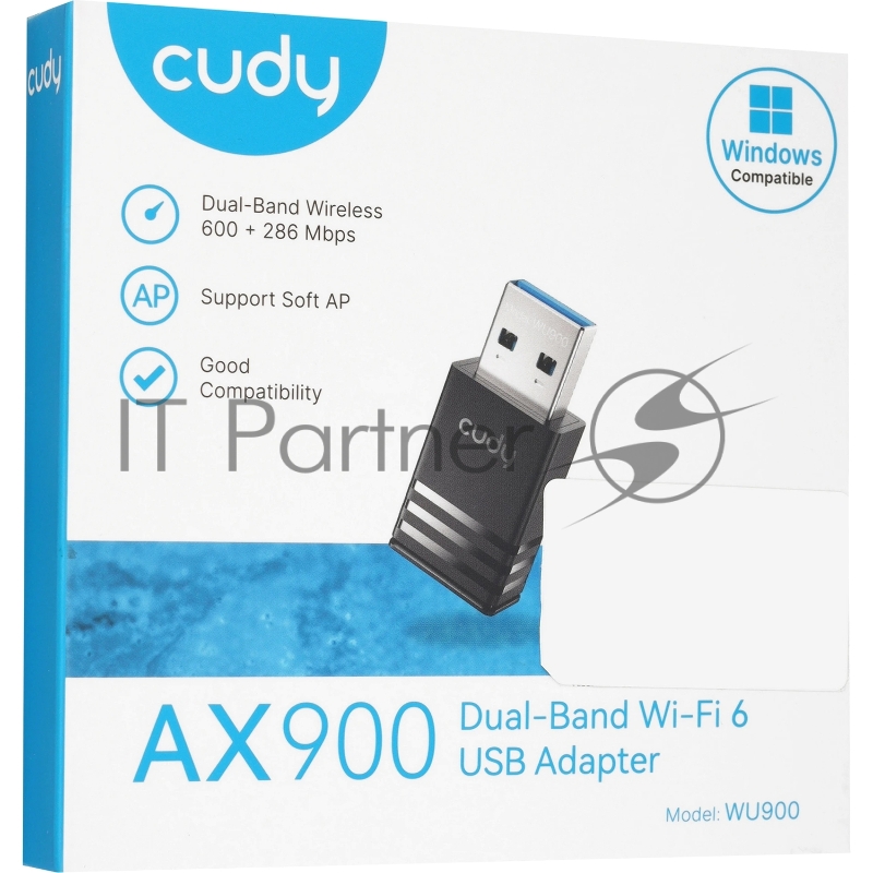Адаптер Wi-Fi AX900 Wi-Fi USB Adapter, 802.11ax/ac/a/b/g/n, 600Mbps at 5GHz + 286Mbps at 2.4GHz, USB 2.0, Auto driver installation on Windows 7/10/11, Manual driver installation for other OSWindows 7/10/11, Linux Kernel 3.10~6.8, UOS, Kylin OS V4 an
