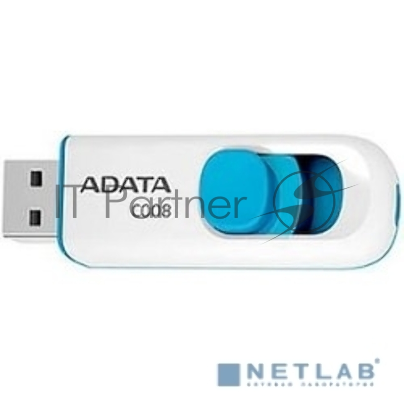 Флешка USB ADATA C008 (AC008-16G-RWE), 16Gb, USB 2.0, R/W 15/5, белый/синий