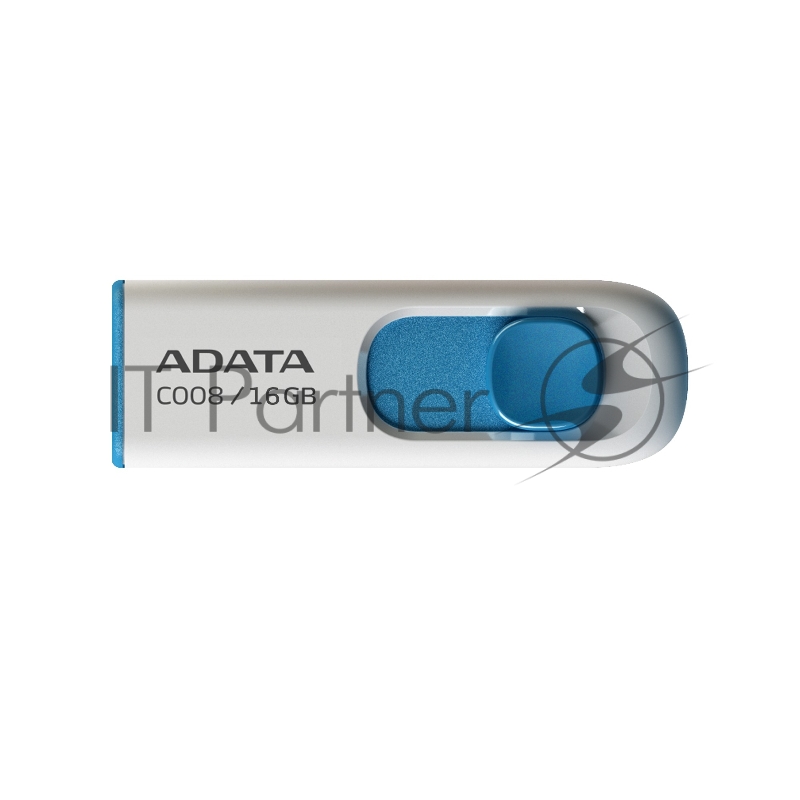 Флешка USB ADATA C008 (AC008-16G-RWE), 16Gb, USB 2.0, R/W 15/5, белый/синий