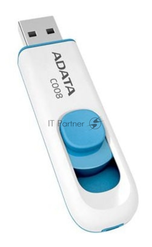 Флешка USB ADATA C008 (AC008-16G-RWE), 16Gb, USB 2.0, R/W 15/5, белый/синий