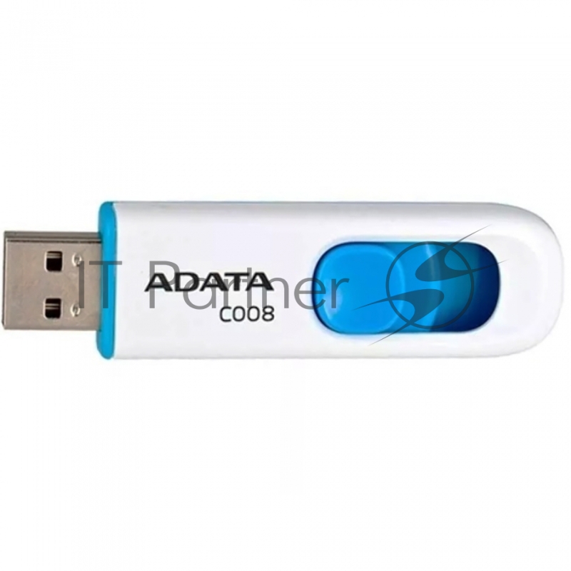 Флешка USB ADATA C008 (AC008-16G-RWE), 16Gb, USB 2.0, R/W 15/5, белый/синий