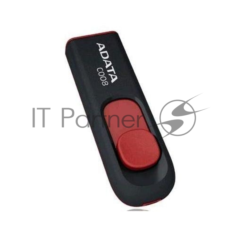 Флешка USB ADATA Classic C008 (AC008-16G-RKD), 16Gb, USB 2.0, R/W 30/6, черный/красный