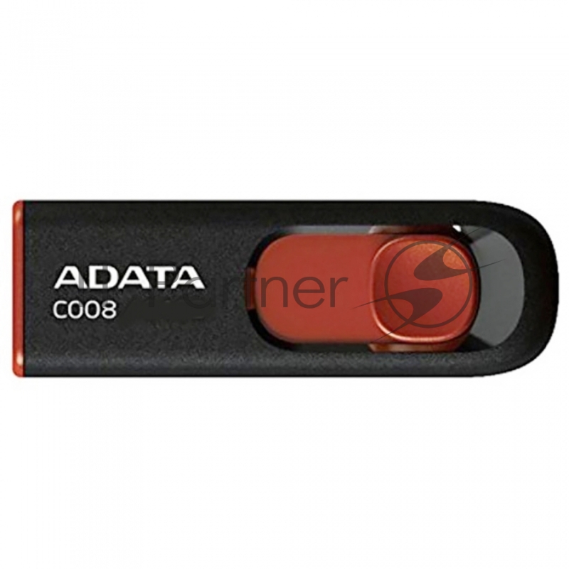 Флешка USB ADATA Classic C008 (AC008-16G-RKD), 16Gb, USB 2.0, R/W 30/6, черный/красный