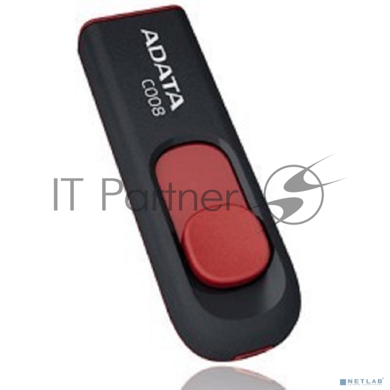 Флешка USB ADATA Classic C008 (AC008-16G-RKD), 16Gb, USB 2.0, R/W 30/6, черный/красный