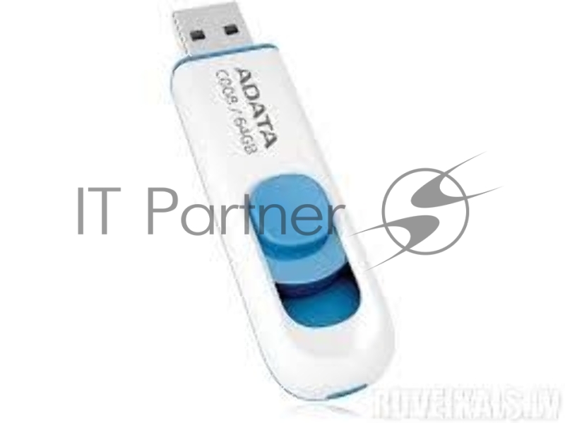 Флешка USB ADATA С008 (AC008-64G-RWE), 64Gb, USB 2.0, R/W 15/5, белый/синий