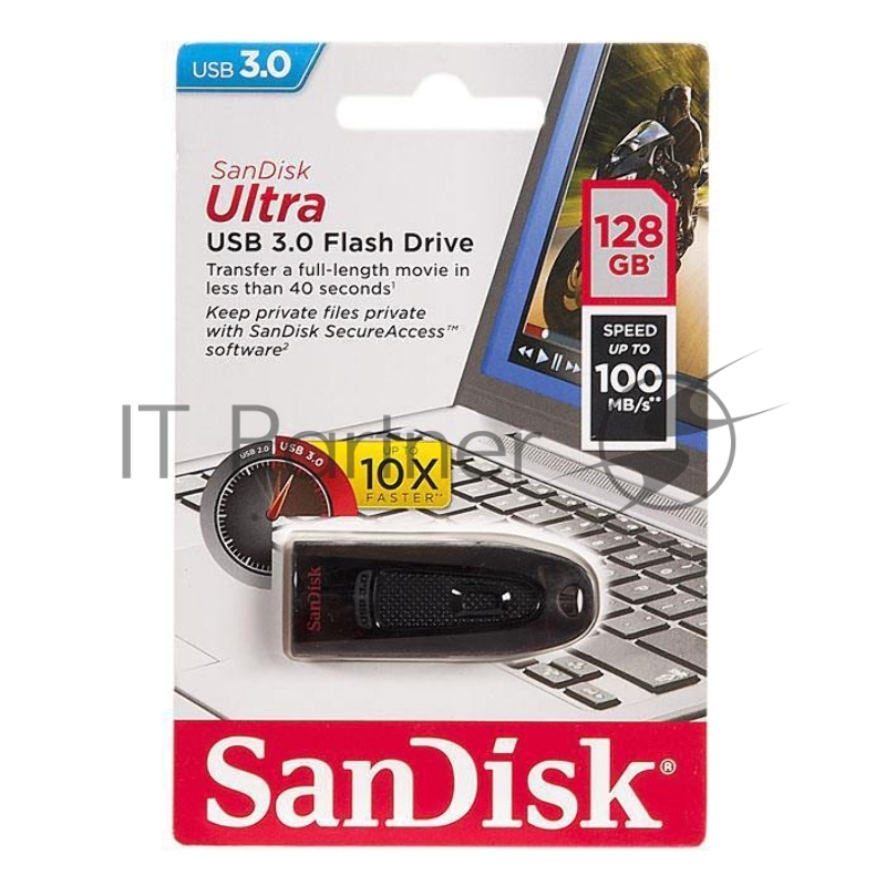 Флешка USBSanDisk 128Gb CZ48 Ultra SDCZ48-128G-U46 USB 3.0, черный USB Drive