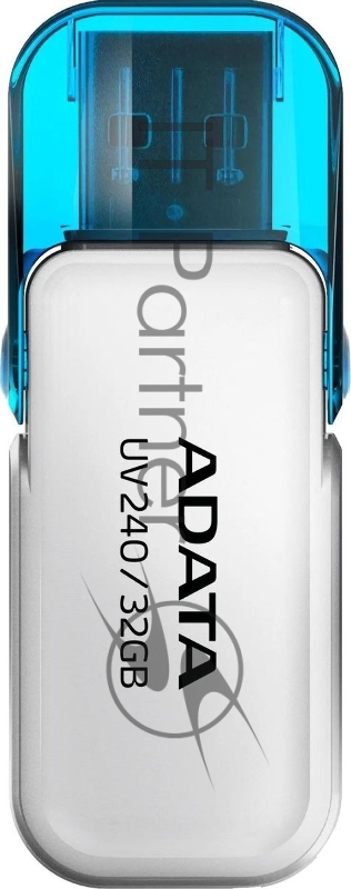 Флешка USB ADATA UV240 (AUV240-32G-RWH), 32Gb, USB 2.0, R/W 15/5, белый/синий
