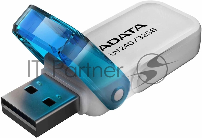 Флешка USB ADATA UV240 (AUV240-32G-RWH), 32Gb, USB 2.0, R/W 15/5, белый/синий