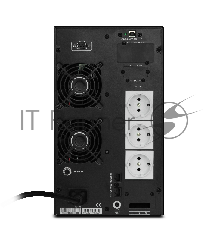 Источник бесперебойного питания Powerman Online 3000 Plus черный external battery pack (not included)(БЕЗ БАТАРЕИ)