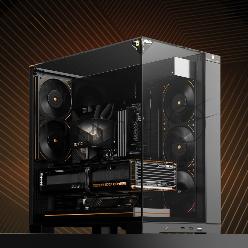 Корпус без блока питания Thermalright A70, Midi-Tower, TG, no fans, 2xUSB-A 3.0, 1xUSB Type-C, ATX, mATX, mITX Black
