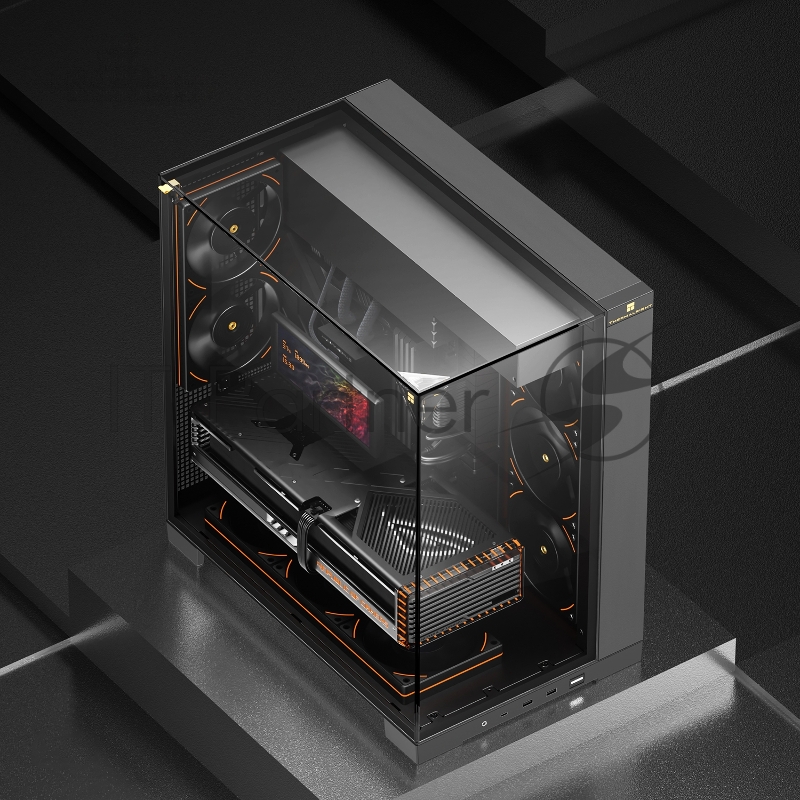 Корпус без блока питания Thermalright A70, Midi-Tower, TG, no fans, 2xUSB-A 3.0, 1xUSB Type-C, ATX, mATX, mITX Black