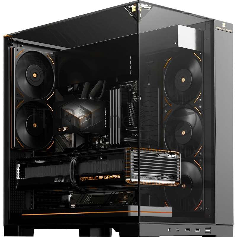 Корпус без блока питания Thermalright A70, Midi-Tower, TG, no fans, 2xUSB-A 3.0, 1xUSB Type-C, ATX, mATX, mITX Black