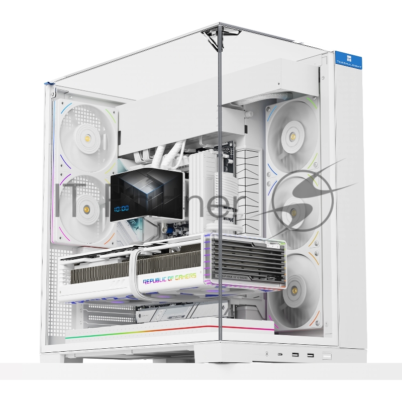 Корпус без блока питания Thermalright A70, Midi-Tower, TG, no fans, 2xUSB-A 3.0, 1xUSB Type-C, ATX, mATX, mITX White