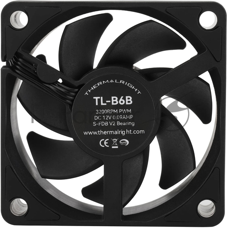 Кулер для корпуса Thermalright TL-B6B (60x60x25mm, 4-pin PWM, 16.17CFM, 20.17dBA, 3200RPM, Black)