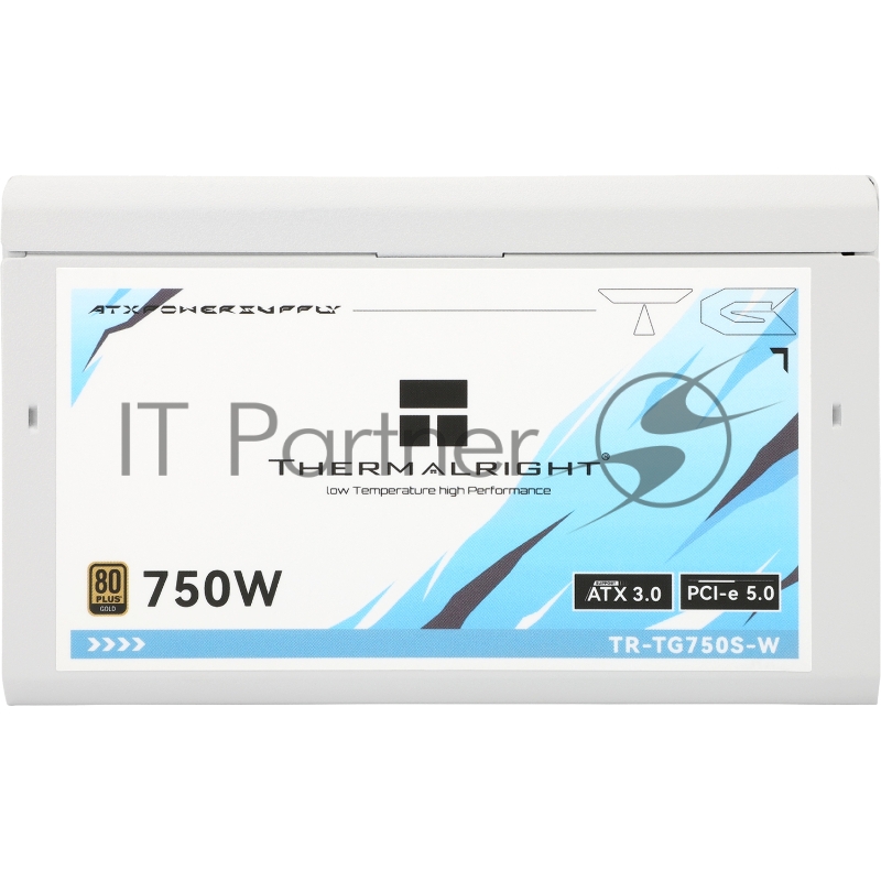 Блок питания ПК Thermalright, 750W 80+ Gold (ATX, 3.0, PCIe 5.0, Non-modular, 1x24(20+4)pin, 1xCPU 8(4+4)pin, 2xPCIe*2 8(6+2)pin, 5xSATA3, 1x12+4pin (12VHPWR PCIe 5.0 12+4pin 600mm), 3xMOLEX4pin, Active, 120x120mm, 150x140x86mm, APFC, white)