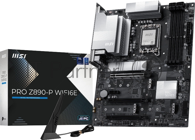 Материнская плата MSI PRO Z890-P WIFI6E Z890, LGA1851, 4*DDR5, 3*PCIEx16, 1*PCIEx1, 4*M.2, 2*TypeC, 1*USB3.2 Gen2, 6*USB3.2 Gen1, 8*USB2.0, 4*SATA3, 5G, DP, HDMI, ATX, RTL