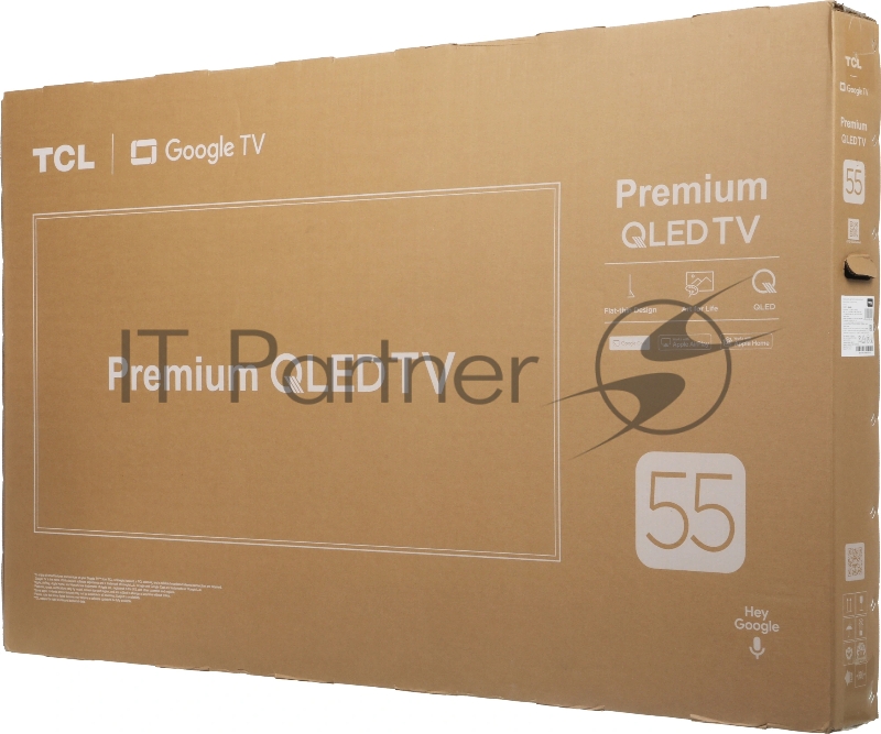 Телевизор TCL 55 55A400, черный, QLED, 3840x2160 4K Ultra HD, 144 Гц, Google TV, 3 ГБ/32 ГБ