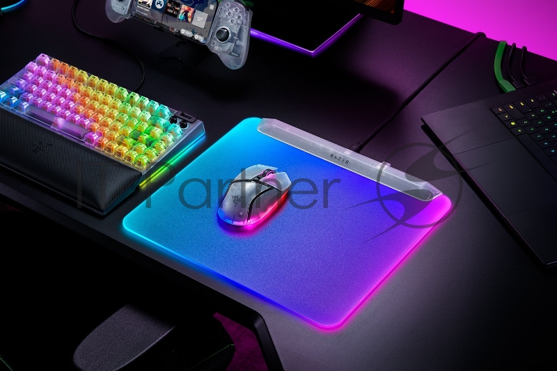 Игровой коврик для мыши Razer Firefly V2 Pro - Phantom White Ed. Mousepad/ Razer Firefly V2 Pro - Phantom White Ed. Mousepad